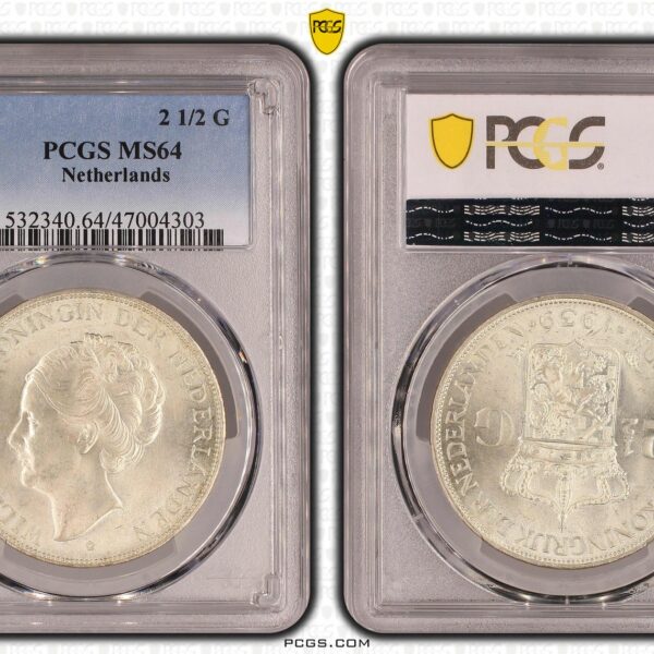 2 1/2 gulden 1939 MS64 PCGS