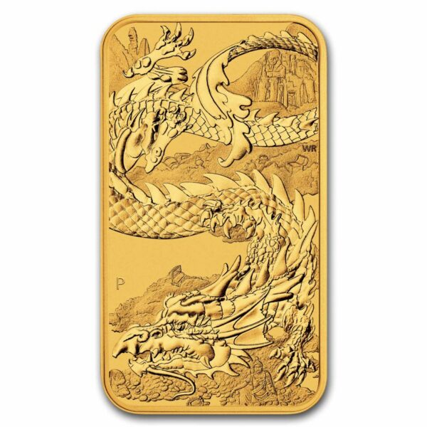 Gouden 1 oz muntbaar Rectangle Dragon 2023 front