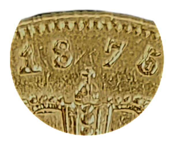 Gouden tien gulden Willem III 1875 Overslag 1875 over 1874 Zeldzaam close