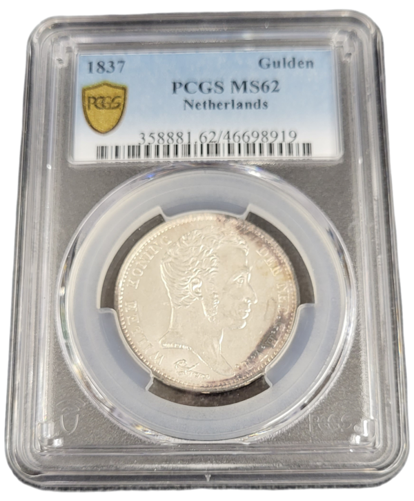 Koning Willem I 1 gulden 1837 MS62 PCGS front