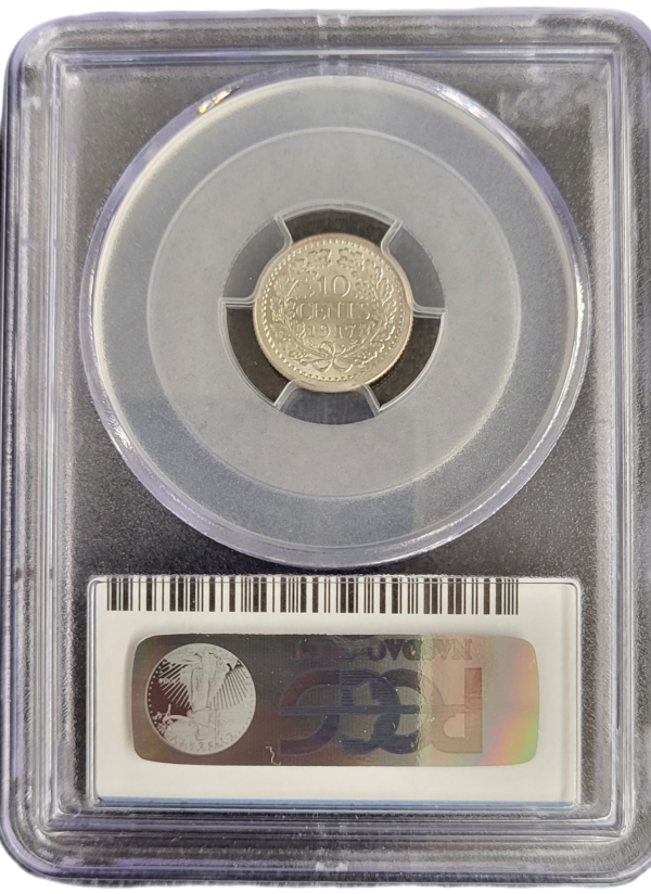Koningin Wilhelmina 10 cent 1917 PCGS MS64 back