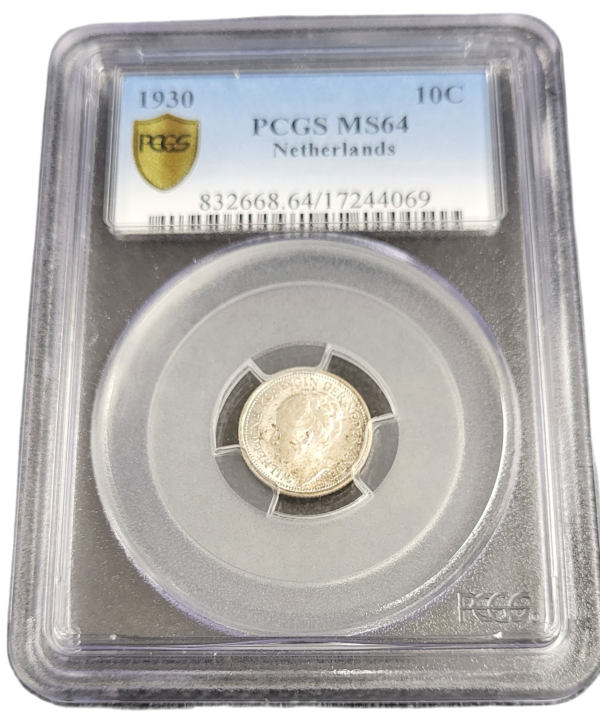 Koningin Wilhelmina 10 cent 1930 MS64 PCGS front