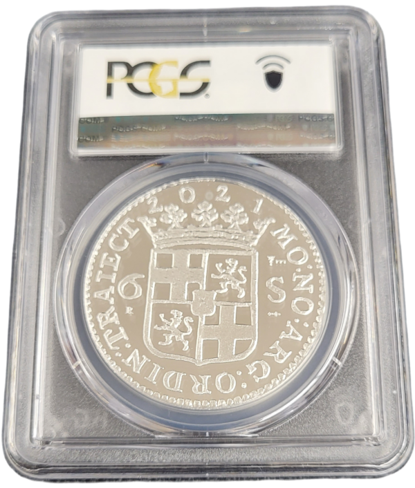 Scheepjesschelling 2021 Utrecht restrike 1 oz zilver PCGS back