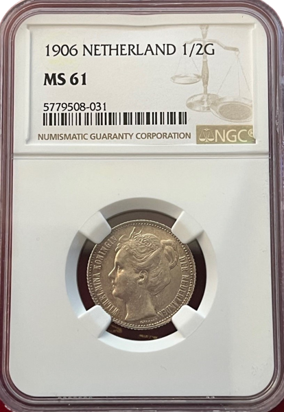 Halve gulden 1906 MS61 NGC