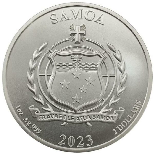 Samoa Four Guardians 2 Vermilion Bird of the South 1 oz 2023 back