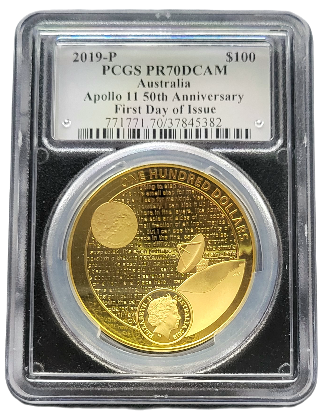 100 Dollar 2019 Apollo 11 50th anniversary - 1 oz Doomed PR70DCAM