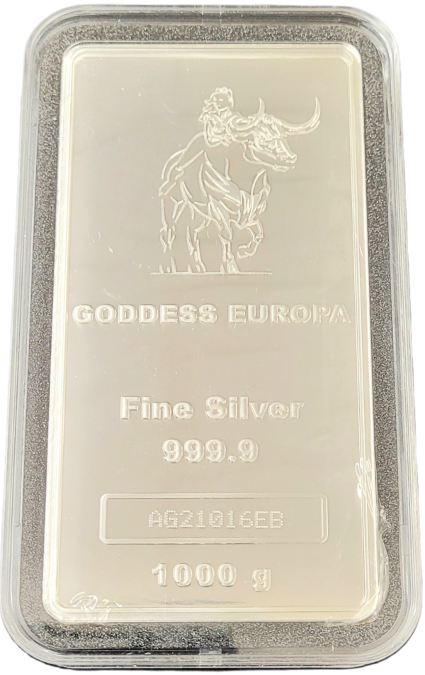 Capsule 1 kilo zilverbaar Stonex Godess of Europe bar