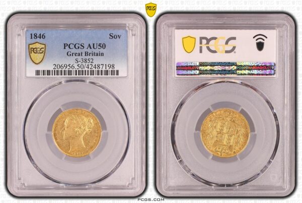 Gouden Sovereign 1846 Koningin Victoria PCGS AU50