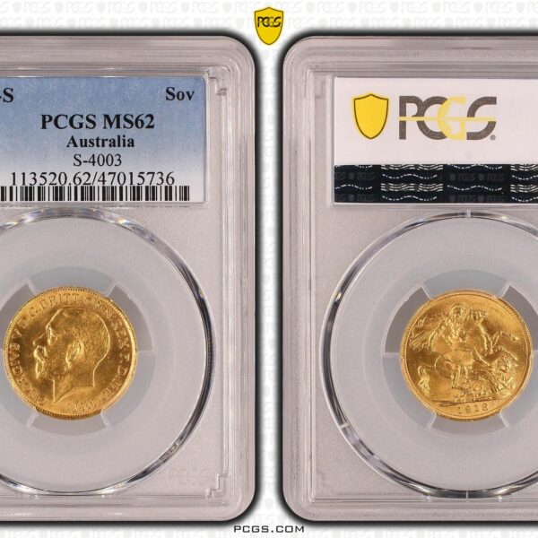 Gouden Sovereign 1918-S Sydney PCGS MS62