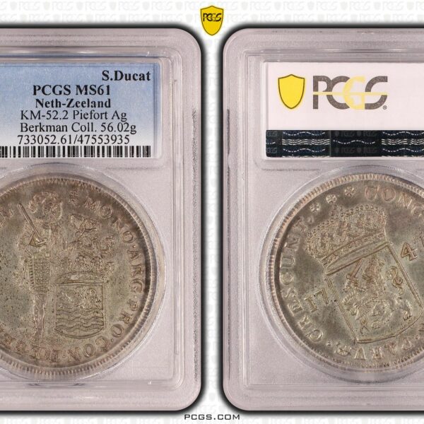 Zilveren dubbele Dukaat 1747 Piedfort MS61 PCGS