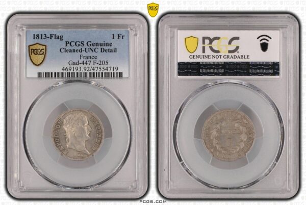 1 Franc 1813 Flag Utrecht PCGS UNC