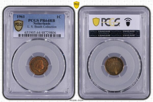 1 cent 1961 proof pr64 rb L.S. Beuth coll. PCGS