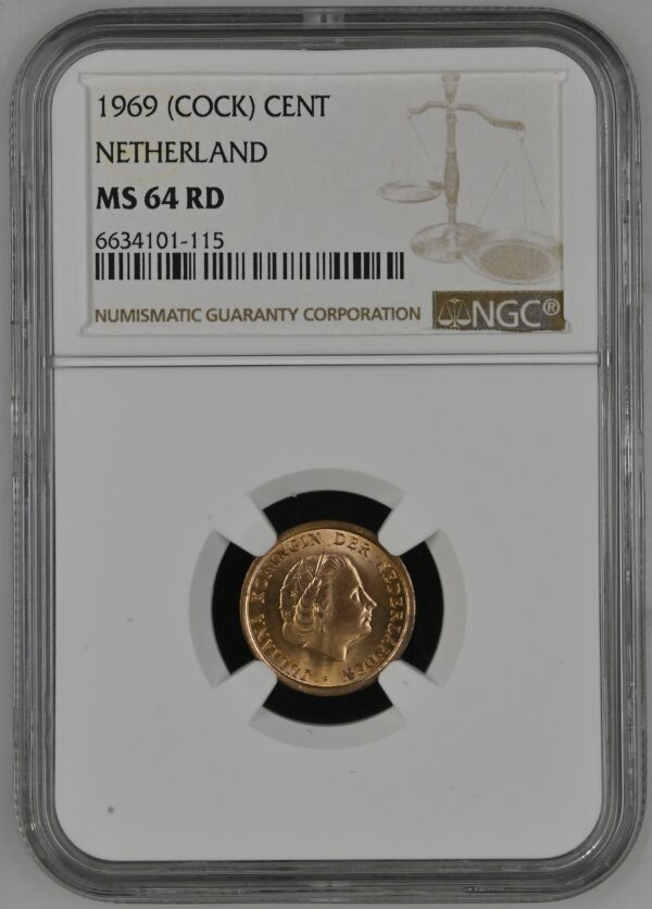 1 cent 1969 haan ms64 rd NGC