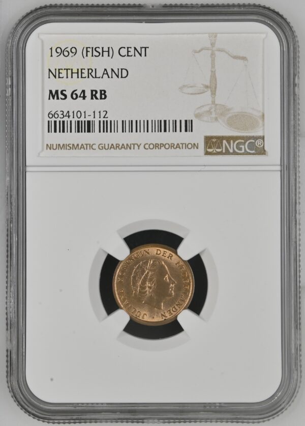 1 cent 1969 vis ms64 rb NGC