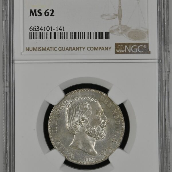 1 gulden 1851 MS62 NGC