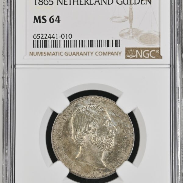 1 gulden 1865 MS64 NGC