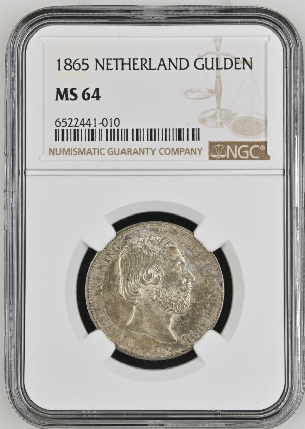 1 gulden 1865 MS64 NGC