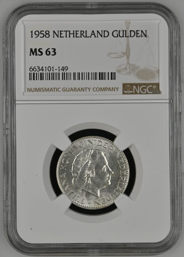 1 Gulden 1958 MS63 NGC