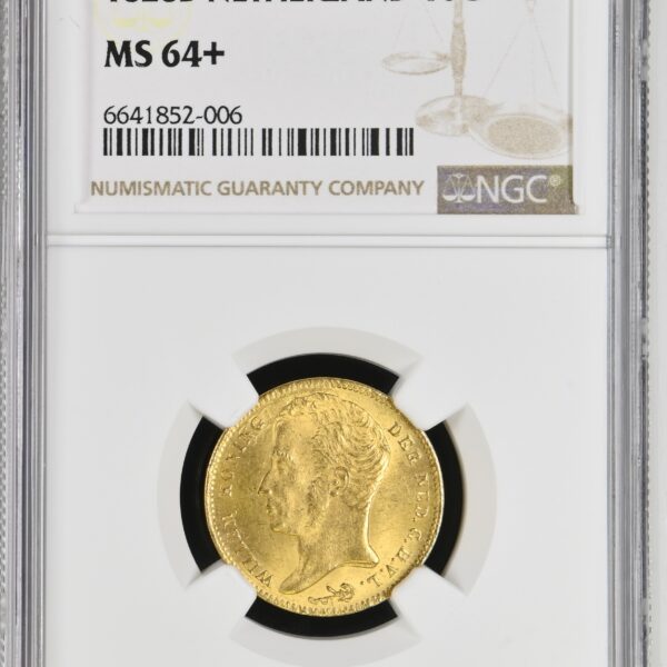 Gouden 10 gulden 1828 NGC MS64+ incuse