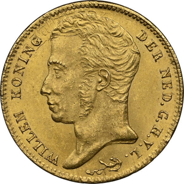 Gouden 10 gulden 1828 NGC MS64 incuse vz scaled