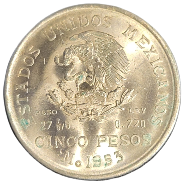zilveren 5 Pesos 1951 t/m 1953