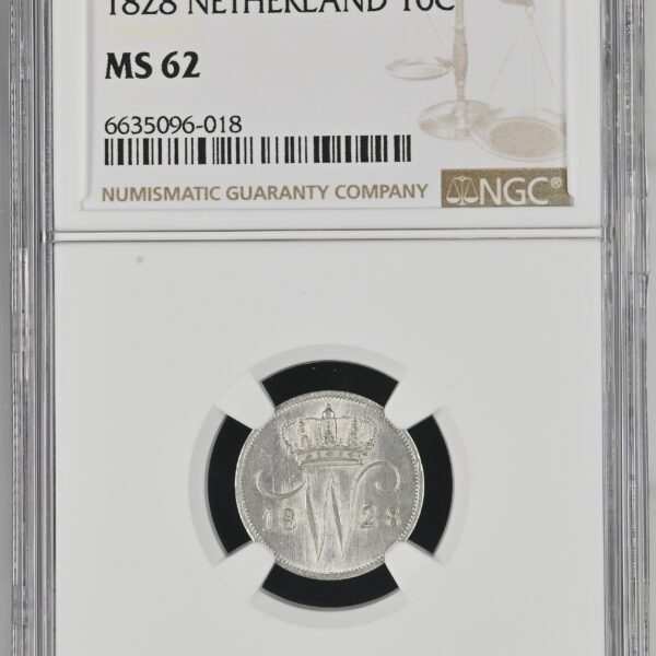 10 cent 1828 Utrecht MS62 NGC