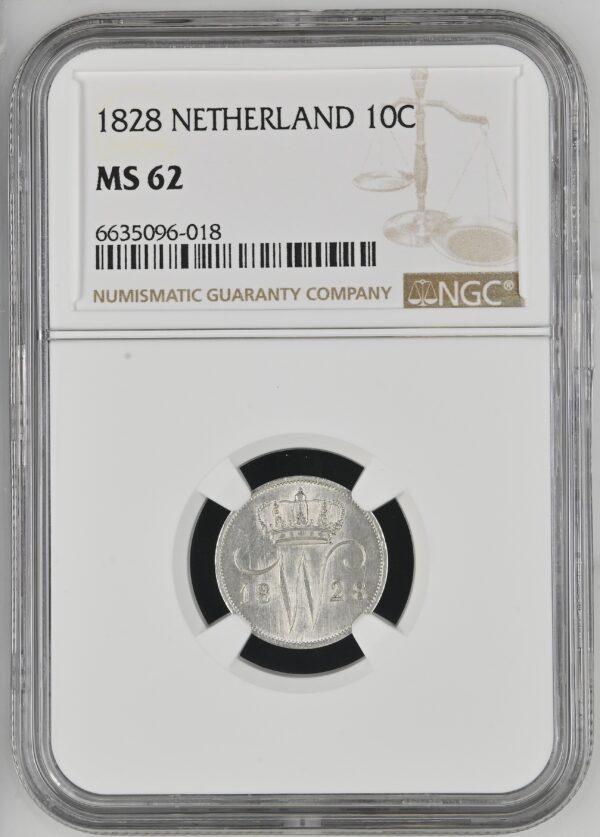 10 cent 1828 Utrecht MS62 NGC