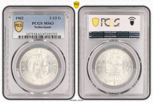 2 1/2 gulden 1962 MS63 PCGS