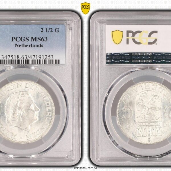 2 1/2 gulden 1962 MS63 PCGS