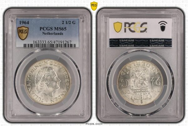 2 1/2 gulden 1964 MS65 PCGS