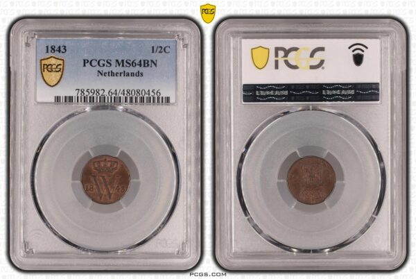 1/2 cent 1846 MS64 BN PCGS Top Pop