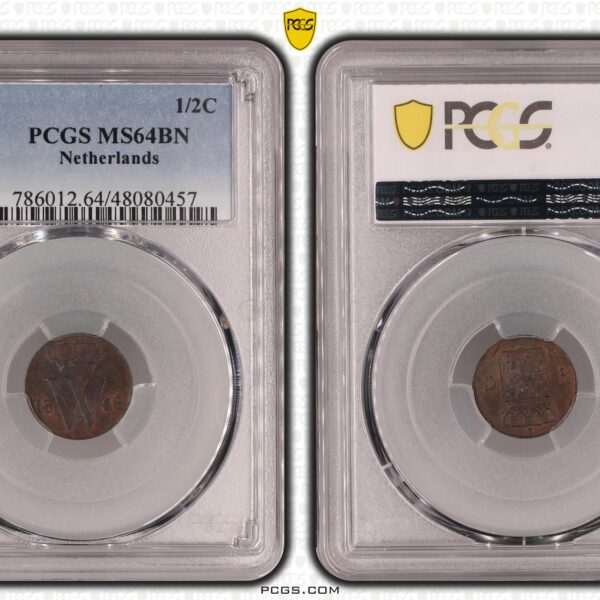 Koperen 1/2 cent 1859 MS64 BN PCGS
