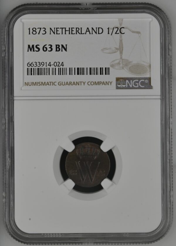 1/2 cent 1873 ms63 BN NGC TOP POP