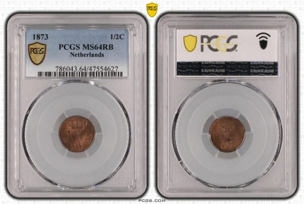 1/2 cent 1873 MS64 RB PCGS Top Pop