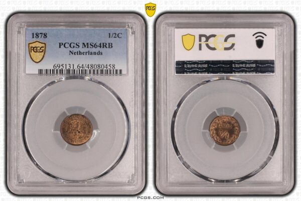 1/2 cent 1878 MS64 RB PCGS