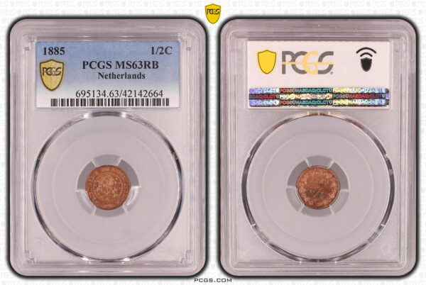 1/2 cent 1885 MS63 RB PCGS