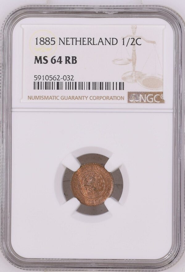1/2 cent cent 1885 MS64 RB (red brown) ngc