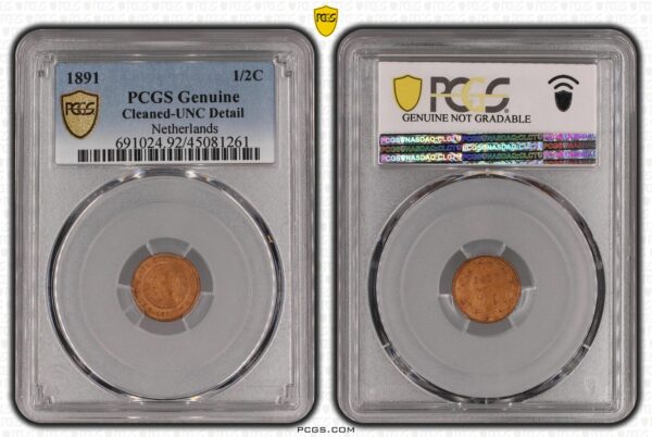 1/2 cent 1891 UNC detail PCGS