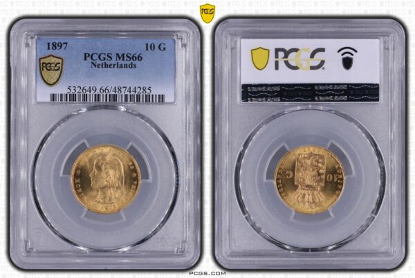 10 Gulden 1897 MS66 PCGS vaste parels