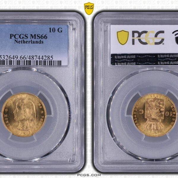 10 Gulden 1897 MS66 PCGS vaste parels