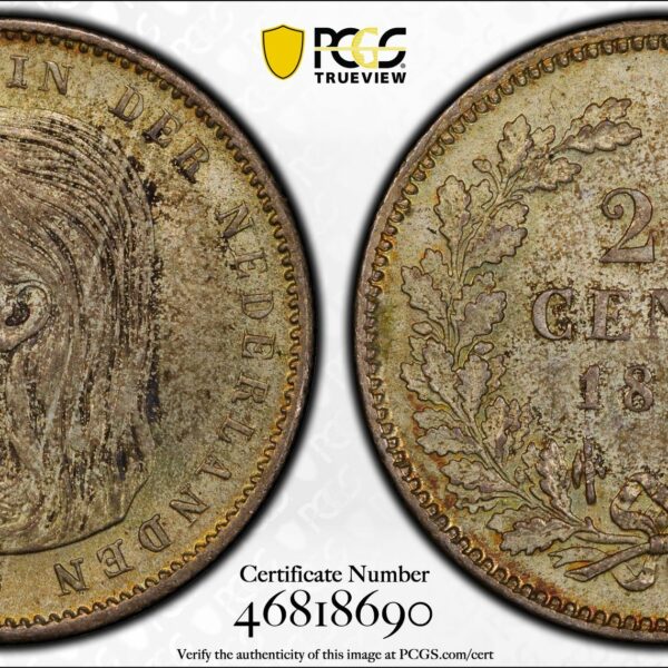 25 cent 1896 MS62 PCGS patina lang haar portret