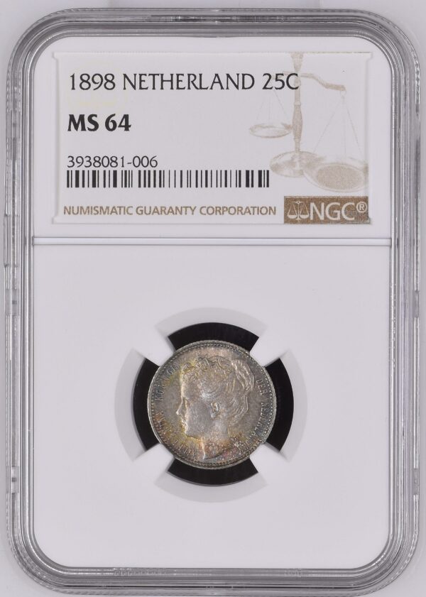 25 cent 1898 MS64 NGC