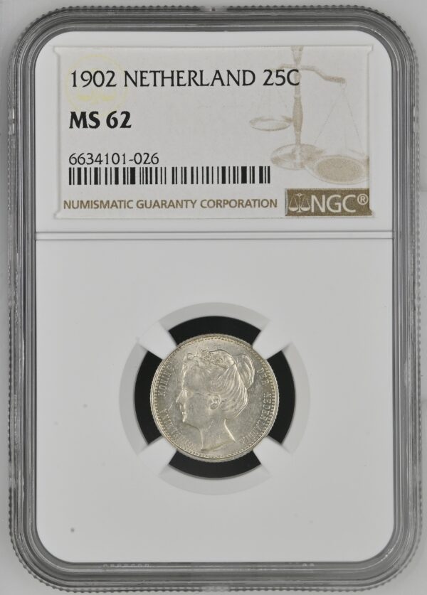 25 cent 1902 MS62 NGC