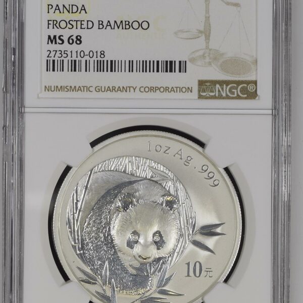 Chinese panda 2003 Frosted Bamboo NGC MS68