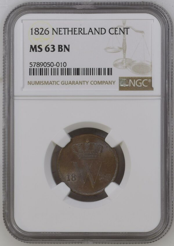 1 Cent 1826 Utrecht MS63 NGC