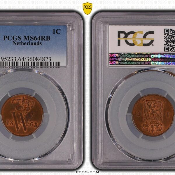 1 Cent 1863 MS64 RB PCGS