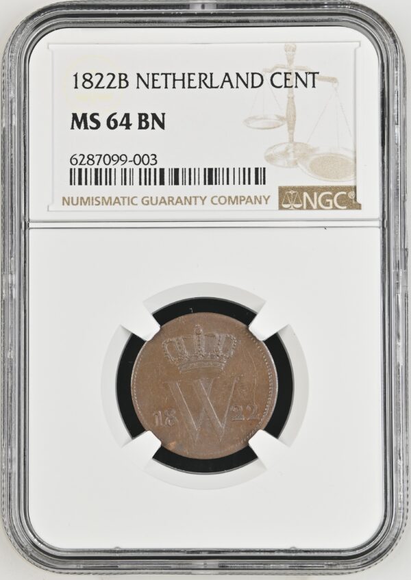 1 cent 1822 Brussel MS64 BN NGC Top Pop