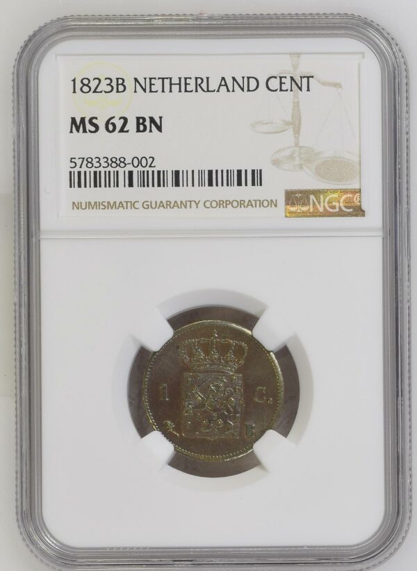 1 cent 1823 Brussel NGC MS62 BN