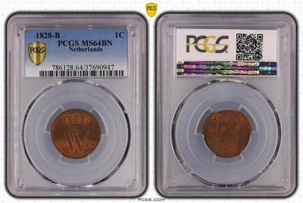 1 cent 1828 Brussel MS64 BN PCGS