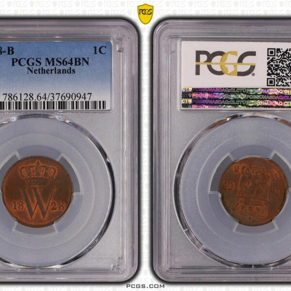 1 cent 1828 Brussel MS64 BN PCGS